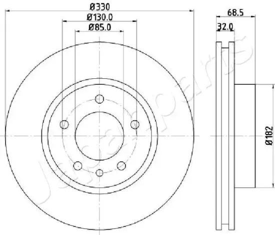 Bremsscheibe JAPANPARTS DI-0957 Bild Bremsscheibe JAPANPARTS DI-0957