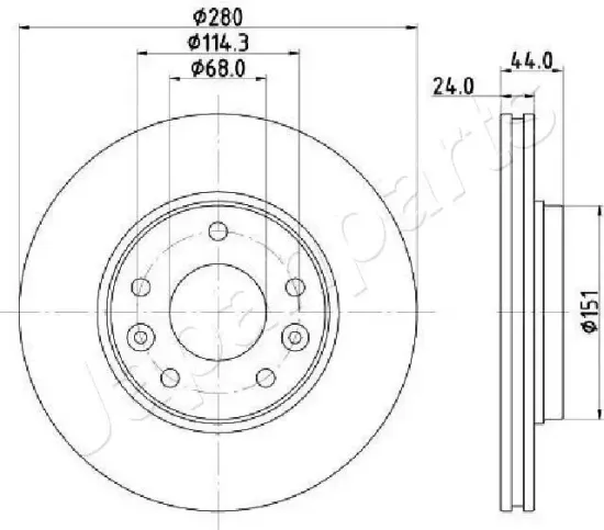 Bremsscheibe Vorderachse JAPANPARTS DI-181C Bild Bremsscheibe Vorderachse JAPANPARTS DI-181C