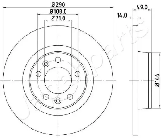 Bremsscheibe JAPANPARTS DP-0219 Bild Bremsscheibe JAPANPARTS DP-0219