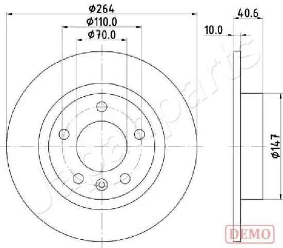Bremsscheibe Hinterachse JAPANPARTS DP-0400C Bild Bremsscheibe Hinterachse JAPANPARTS DP-0400C