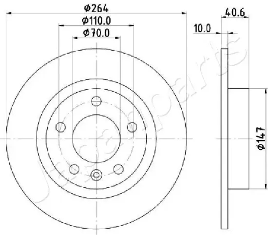 Bremsscheibe JAPANPARTS DP-0400 Bild Bremsscheibe JAPANPARTS DP-0400