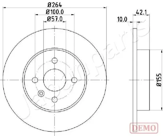 Bremsscheibe Hinterachse JAPANPARTS DP-0407C Bild Bremsscheibe Hinterachse JAPANPARTS DP-0407C