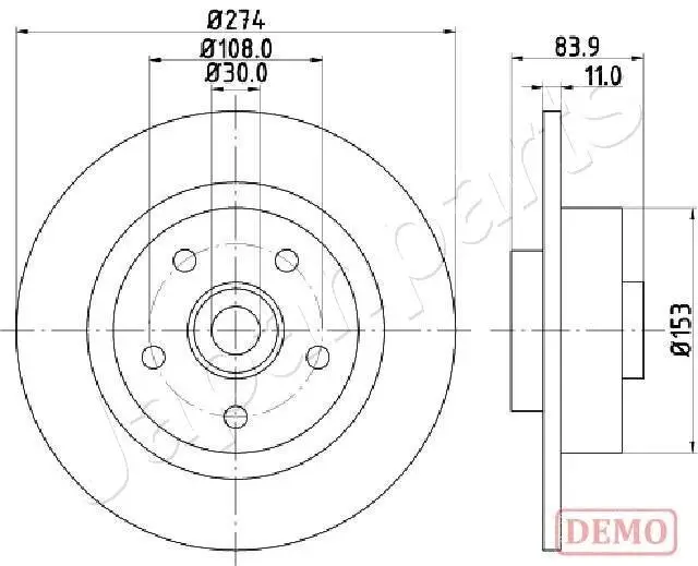 Bremsscheibe JAPANPARTS DP-0704C