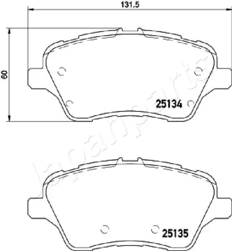 Bremsbelagsatz, Scheibenbremse Vorderachse JAPANPARTS PA-0301AF Bild Bremsbelagsatz, Scheibenbremse Vorderachse JAPANPARTS PA-0301AF