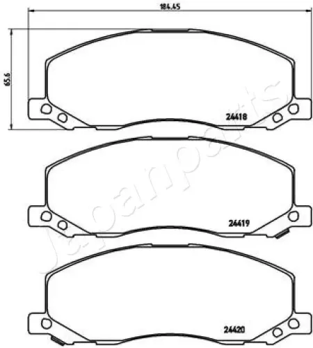 Bremsbelagsatz, Scheibenbremse JAPANPARTS PA-0405AF Bild Bremsbelagsatz, Scheibenbremse JAPANPARTS PA-0405AF