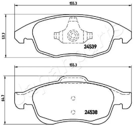 Bremsbelagsatz, Scheibenbremse Vorderachse JAPANPARTS PA-0603AF Bild Bremsbelagsatz, Scheibenbremse Vorderachse JAPANPARTS PA-0603AF