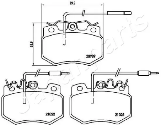 Bremsbelagsatz, Scheibenbremse Vorderachse JAPANPARTS PA-0605AF Bild Bremsbelagsatz, Scheibenbremse Vorderachse JAPANPARTS PA-0605AF