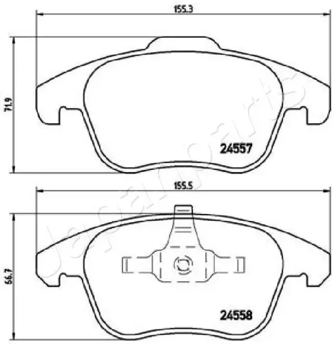 Bremsbelagsatz, Scheibenbremse Vorderachse JAPANPARTS PA-0611AF Bild Bremsbelagsatz, Scheibenbremse Vorderachse JAPANPARTS PA-0611AF