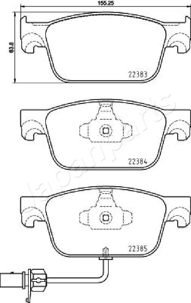 Bremsbelagsatz, Scheibenbremse JAPANPARTS PA-0917AF Bild Bremsbelagsatz, Scheibenbremse JAPANPARTS PA-0917AF