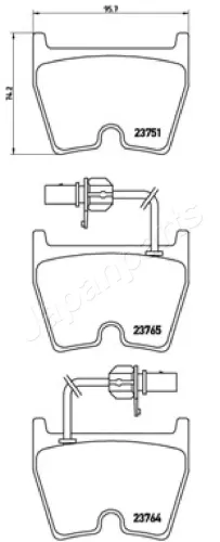 Bremsbelagsatz, Scheibenbremse Vorderachse JAPANPARTS PA-0922AF Bild Bremsbelagsatz, Scheibenbremse Vorderachse JAPANPARTS PA-0922AF
