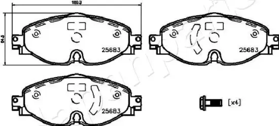 Bremsbelagsatz, Scheibenbremse JAPANPARTS PA-0942AF Bild Bremsbelagsatz, Scheibenbremse JAPANPARTS PA-0942AF