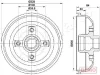 Bremstrommel Hinterachse JAPANPARTS TA-0407C