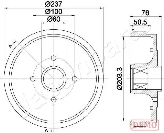 Bremstrommel Hinterachse JAPANPARTS TA-0700C