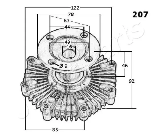 Kupplung, Kühlerlüfter JAPANPARTS VC-207 Bild Kupplung, Kühlerlüfter JAPANPARTS VC-207