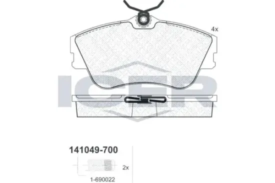 Bremsbelagsatz, Scheibenbremse ICER 141049-700 Bild Bremsbelagsatz, Scheibenbremse ICER 141049-700