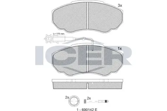 Bremsbelagsatz, Scheibenbremse ICER 141523-066 Bild Bremsbelagsatz, Scheibenbremse ICER 141523-066