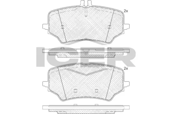 Bremsbelagsatz, Scheibenbremse Vorderachse ICER LM1523 Bild Bremsbelagsatz, Scheibenbremse Vorderachse ICER LM1523