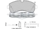Bremsbelagsatz, Scheibenbremse ICER 141785-203