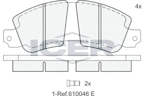 Bremsbelagsatz, Scheibenbremse ICER 180188 Bild Bremsbelagsatz, Scheibenbremse ICER 180188