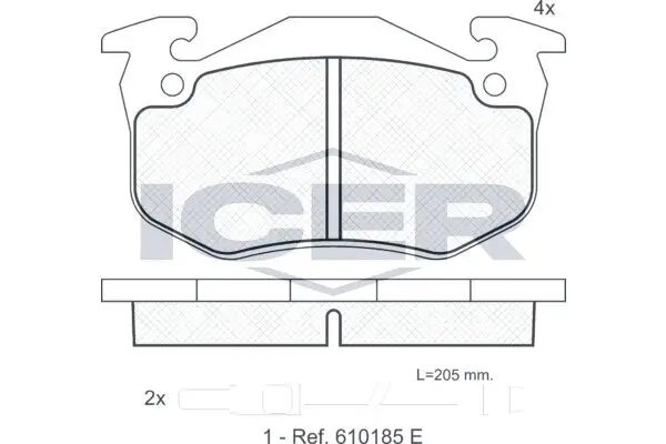 Bremsbelagsatz, Scheibenbremse ICER 180723