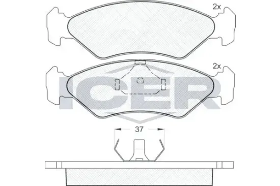 Bremsbelagsatz, Scheibenbremse ICER 180776 Bild Bremsbelagsatz, Scheibenbremse ICER 180776