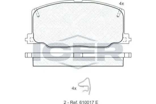 Bremsbelagsatz, Scheibenbremse ICER 181004 Bild Bremsbelagsatz, Scheibenbremse ICER 181004