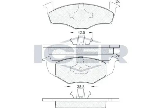 Bremsbelagsatz, Scheibenbremse Vorderachse ICER 181130 Bild Bremsbelagsatz, Scheibenbremse Vorderachse ICER 181130