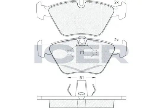 Bremsbelagsatz, Scheibenbremse ICER 181140 Bild Bremsbelagsatz, Scheibenbremse ICER 181140