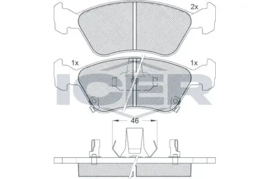 Bremsbelagsatz, Scheibenbremse ICER 181235 Bild Bremsbelagsatz, Scheibenbremse ICER 181235