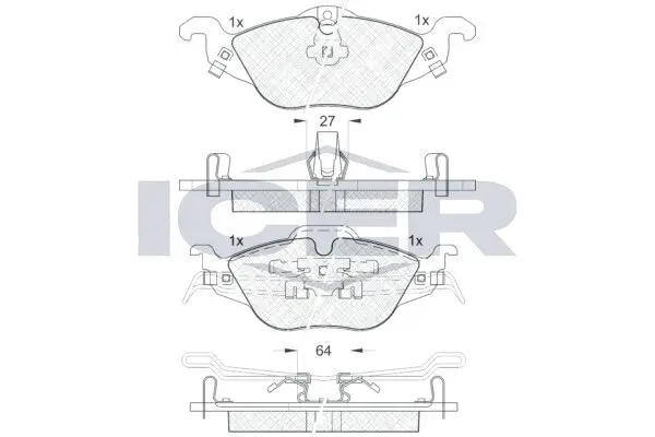 Bremsbelagsatz, Scheibenbremse ICER 181249