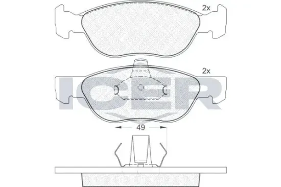Bremsbelagsatz, Scheibenbremse ICER 181602 Bild Bremsbelagsatz, Scheibenbremse ICER 181602