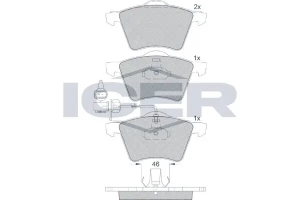 Bremsbelagsatz, Scheibenbremse ICER 181605