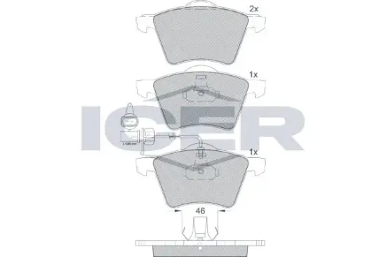 Bremsbelagsatz, Scheibenbremse ICER 181605 Bild Bremsbelagsatz, Scheibenbremse ICER 181605