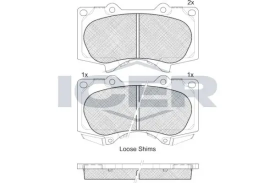 Bremsbelagsatz, Scheibenbremse ICER 181665 Bild Bremsbelagsatz, Scheibenbremse ICER 181665