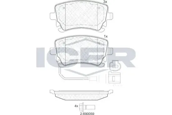 Bremsbelagsatz, Scheibenbremse ICER 181674-203 Bild Bremsbelagsatz, Scheibenbremse ICER 181674-203