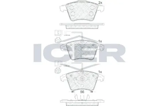 Bremsbelagsatz, Scheibenbremse ICER 181777 Bild Bremsbelagsatz, Scheibenbremse ICER 181777