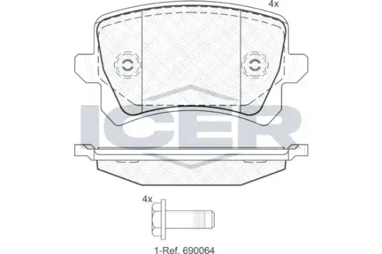 Bremsbelagsatz, Scheibenbremse ICER 181857 Bild Bremsbelagsatz, Scheibenbremse ICER 181857