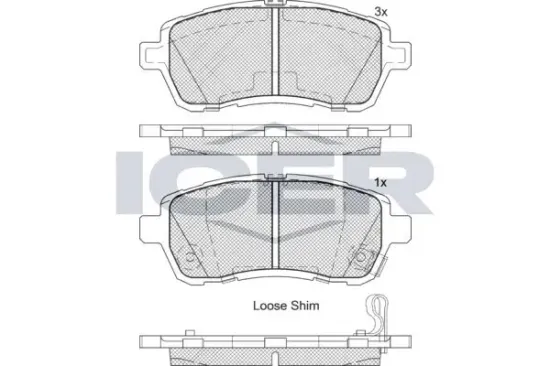 Bremsbelagsatz, Scheibenbremse ICER 181881-208 Bild Bremsbelagsatz, Scheibenbremse ICER 181881-208