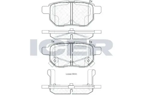 Bremsbelagsatz, Scheibenbremse ICER 181899 Bild Bremsbelagsatz, Scheibenbremse ICER 181899