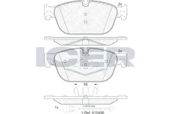 Bremsbelagsatz, Scheibenbremse ICER 181969 Bild Bremsbelagsatz, Scheibenbremse ICER 181969