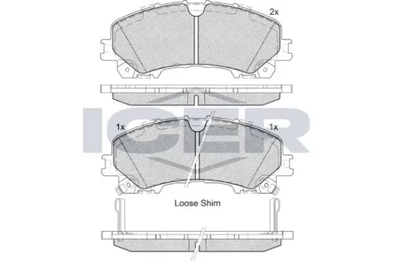Bremsbelagsatz, Scheibenbremse ICER 182202 Bild Bremsbelagsatz, Scheibenbremse ICER 182202