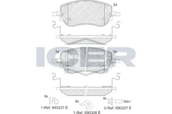 Bremsbelagsatz, Scheibenbremse ICER 182427 Bild Bremsbelagsatz, Scheibenbremse ICER 182427