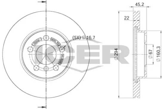 Bremsscheibe Vorderachse ICER 78BD0046-2 Bild Bremsscheibe Vorderachse ICER 78BD0046-2