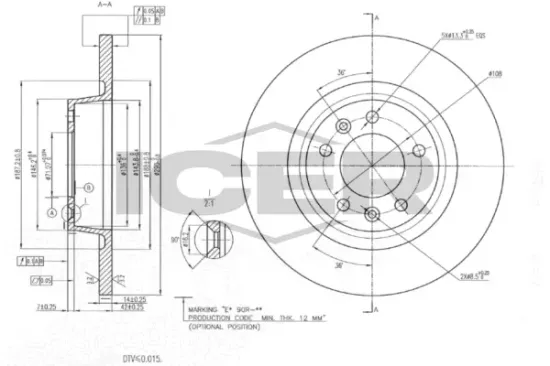 Bremsscheibe Hinterachse ICER 78BD4623-2 Bild Bremsscheibe Hinterachse ICER 78BD4623-2
