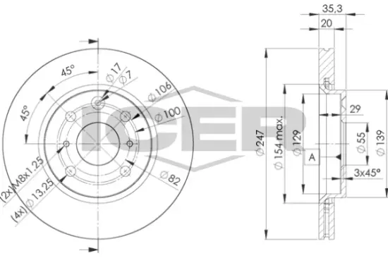 Bremsscheibe Vorderachse ICER 78BD4700-2 Bild Bremsscheibe Vorderachse ICER 78BD4700-2