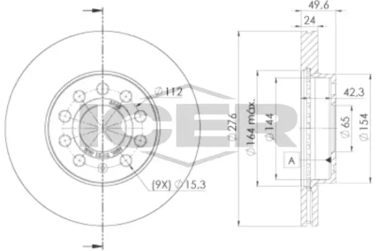 Bremsscheibe Vorderachse ICER 78BD6095-2 Bild Bremsscheibe Vorderachse ICER 78BD6095-2