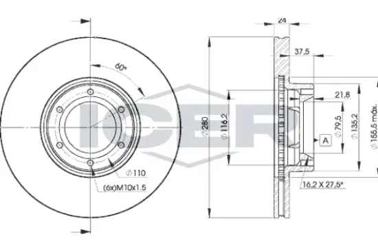 Bremsscheibe Vorderachse ICER 78BD6847-2 Bild Bremsscheibe Vorderachse ICER 78BD6847-2