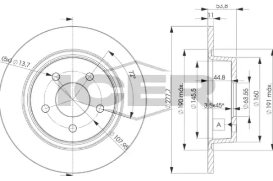 Bremsscheibe Hinterachse ICER 78BD7989-2 Bild Bremsscheibe Hinterachse ICER 78BD7989-2