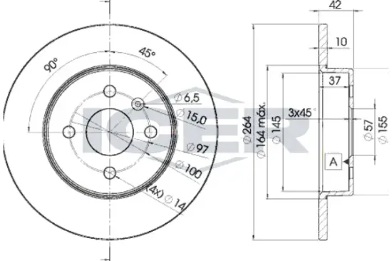 Bremsscheibe Hinterachse ICER 78BD9116-2 Bild Bremsscheibe Hinterachse ICER 78BD9116-2
