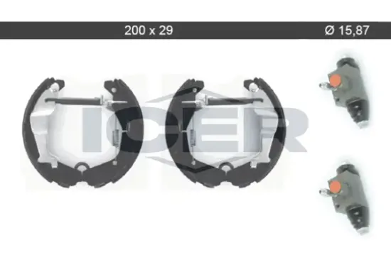 Bremsbackensatz Hinterachse ICER 79KT0095 C Bild Bremsbackensatz Hinterachse ICER 79KT0095 C